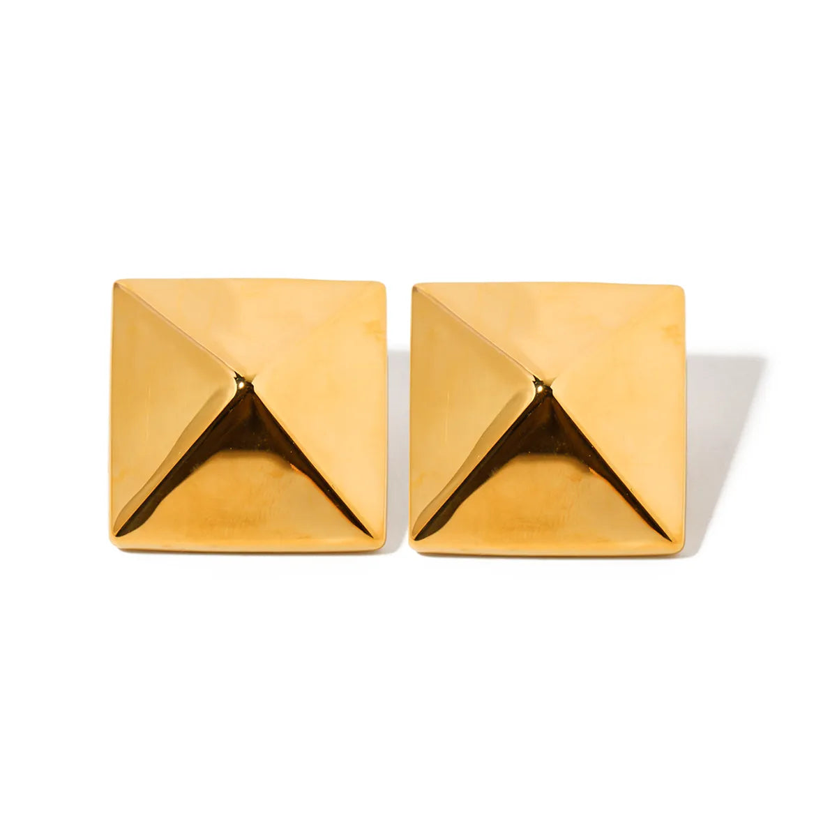 1 Pair IG Style Simple Style Square 304 Stainless Steel 18K Gold Plated Ear Studs