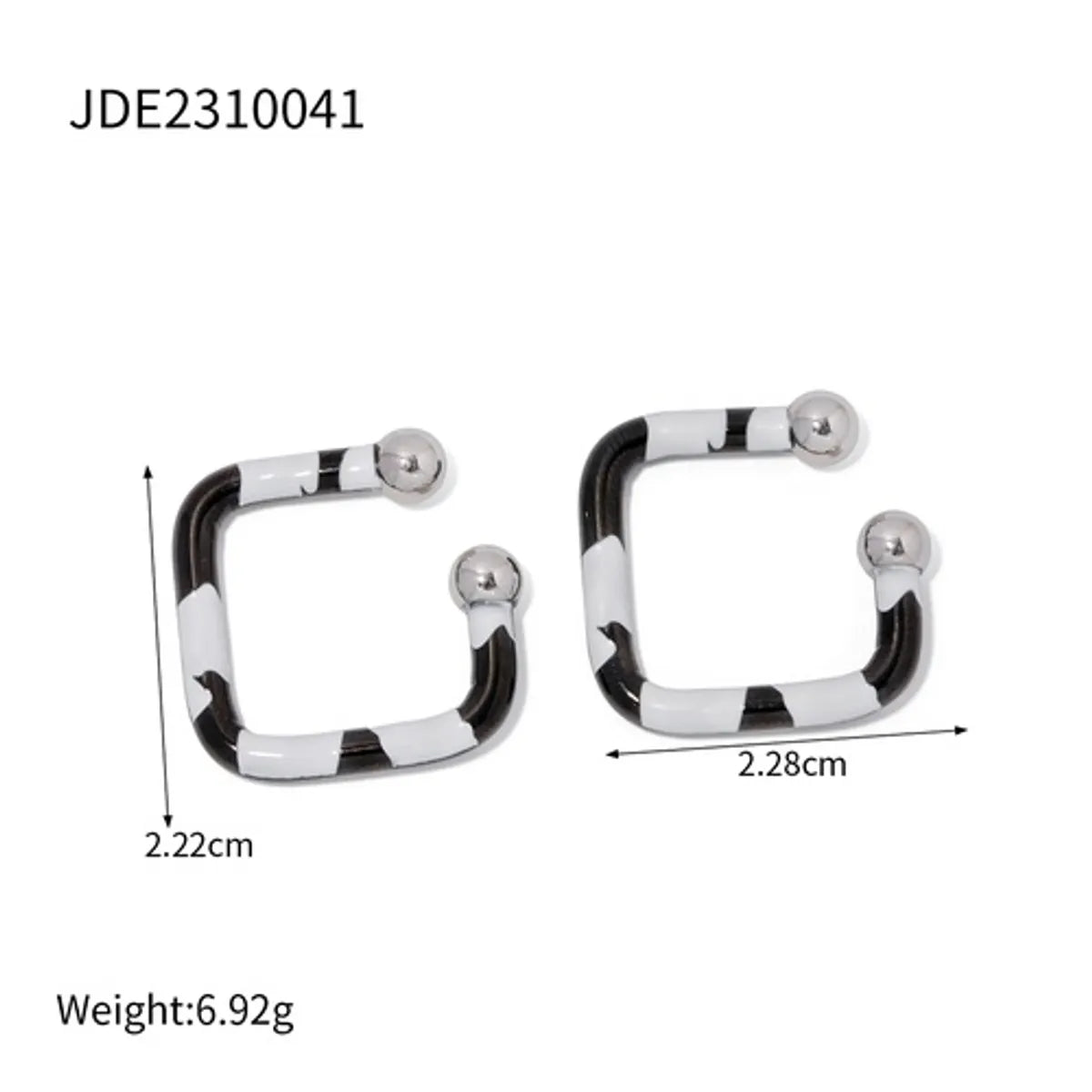 1 Pair Ig Style Simple Style Square Enamel Stainless Steel Ear Cuffs