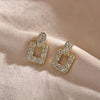1 Pair Ig Style Simple Style Square Inlay Alloy Zircon Ear Studs