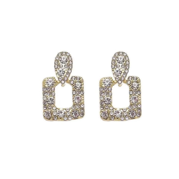 1 Pair Ig Style Simple Style Square Inlay Alloy Zircon Ear Studs
