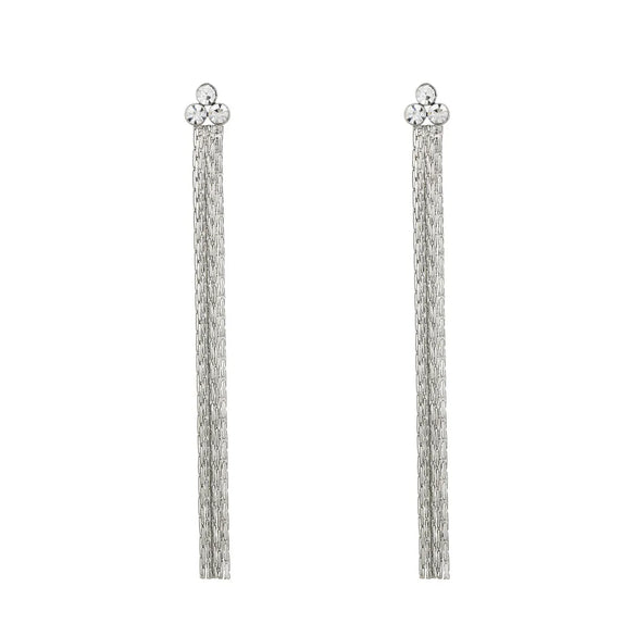 1 Pair IG Style Simple Style Tassel Inlay Titanium Steel Zircon Earrings