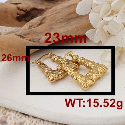 1 Pair IG Style Simple Style Trapezoid Plating Stainless Steel Earrings