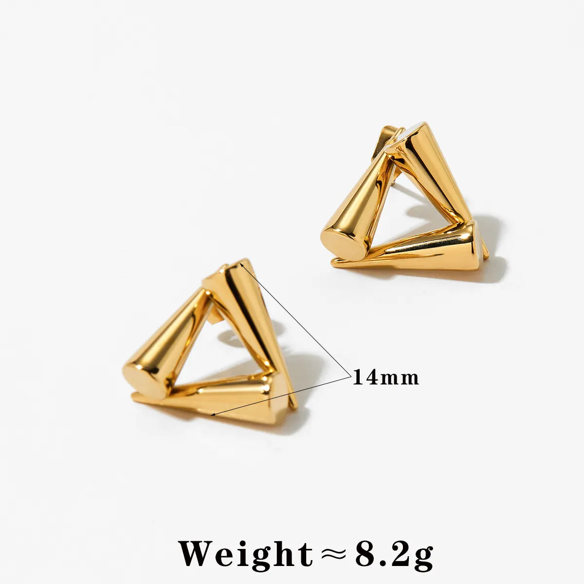 1 Pair IG Style Simple Style Triangle 304 Stainless Steel 16K Gold Plated White Gold Plated Gold Plated Ear Studs