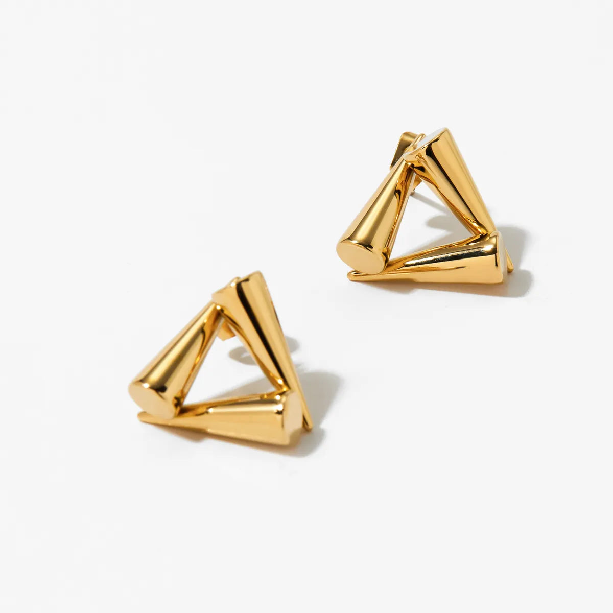 1 Pair IG Style Simple Style Triangle 304 Stainless Steel 16K Gold Plated White Gold Plated Gold Plated Ear Studs