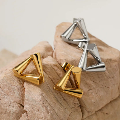 1 Pair IG Style Simple Style Triangle 304 Stainless Steel 16K Gold Plated White Gold Plated Gold Plated Ear Studs