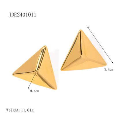 1 Pair IG Style Simple Style Triangle 304 Stainless Steel 18K Gold Plated Ear Studs