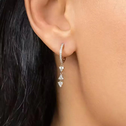 1 Pair Ig Style Simple Style Triangle Inlay Copper Zircon Drop Earrings