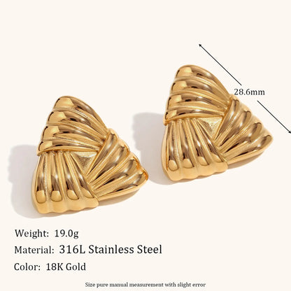 1 Pair Ig Style Simple Style Triangle Plating Stainless Steel 18k Gold Plated Ear Studs