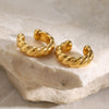 1 Pair IG Style Simple Style Twist 304 Stainless Steel 18K Gold Plated Ear Cuffs