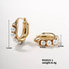 1 Pair IG Style Simple Style U Shape Inlay Copper Artificial Pearls K Gold Plated Rhodium Plated Hoop Earrings