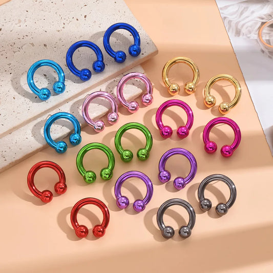 1 Pair IG Style Simple Style U Shape Spray Paint Arylic Ear Studs