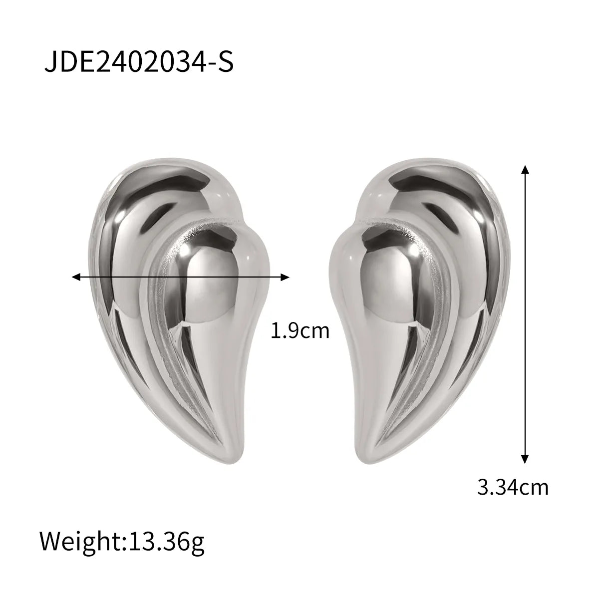 1 Pair IG Style Simple Style Water Droplets 316 Stainless Steel  18K Gold Plated Ear Studs