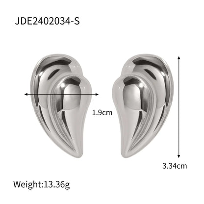 1 Pair IG Style Simple Style Water Droplets 316 Stainless Steel  18K Gold Plated Ear Studs