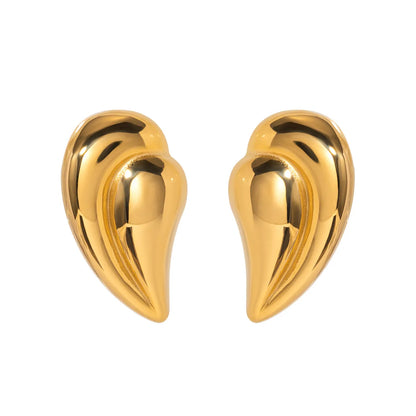 1 Pair IG Style Simple Style Water Droplets 316 Stainless Steel  18K Gold Plated Ear Studs