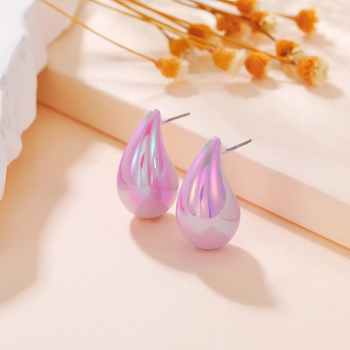 1 Pair IG Style Simple Style Water Droplets Arylic Ear Studs