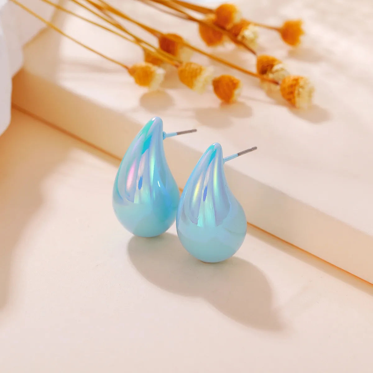 1 Pair IG Style Simple Style Water Droplets Arylic Ear Studs