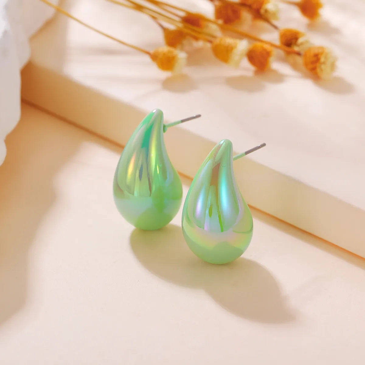 1 Pair IG Style Simple Style Water Droplets Arylic Ear Studs