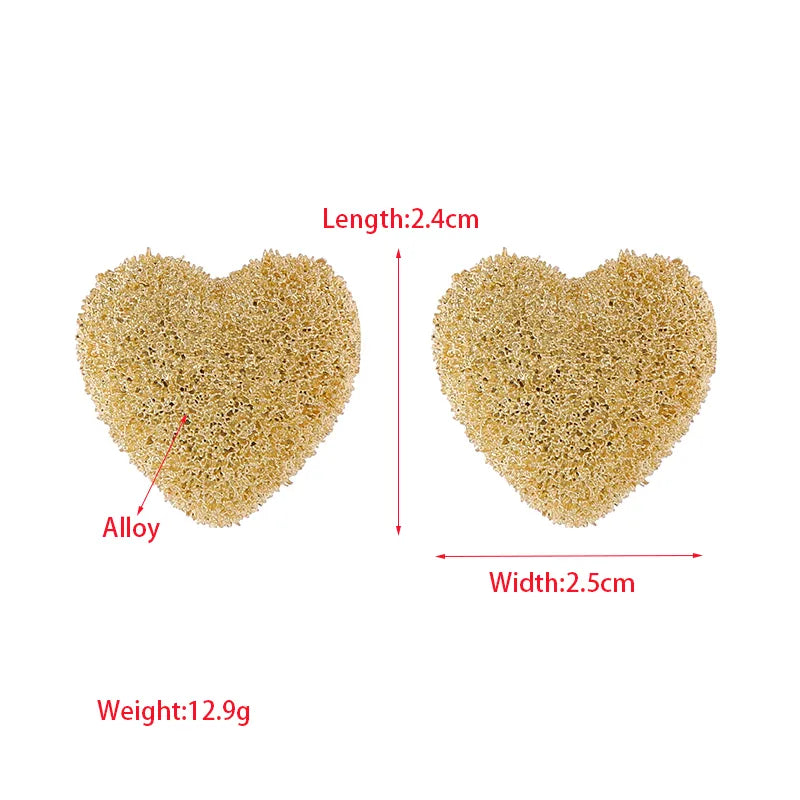 1 Pair IG Style Simple Style Water Droplets Heart Shape Plating Alloy Ear Studs