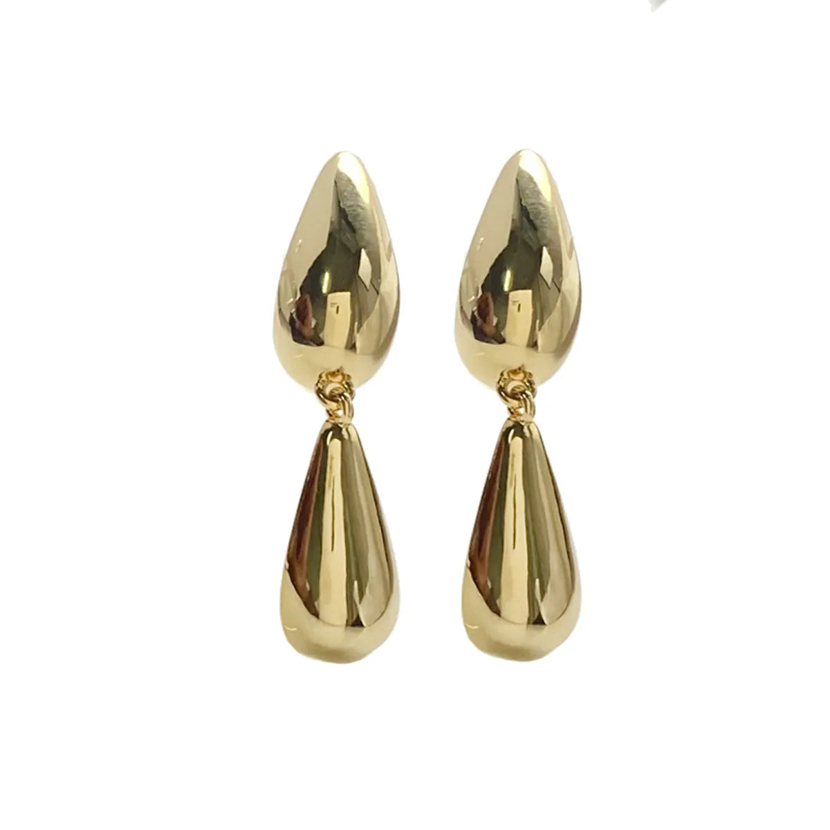 1 Pair Ig Style Simple Style Water Droplets Plating Copper Drop Earrings