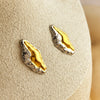 1 Pair IG Style Simple Style Water Droplets Shell Pleated 304 Stainless Steel 18K Gold Plated Ear Studs