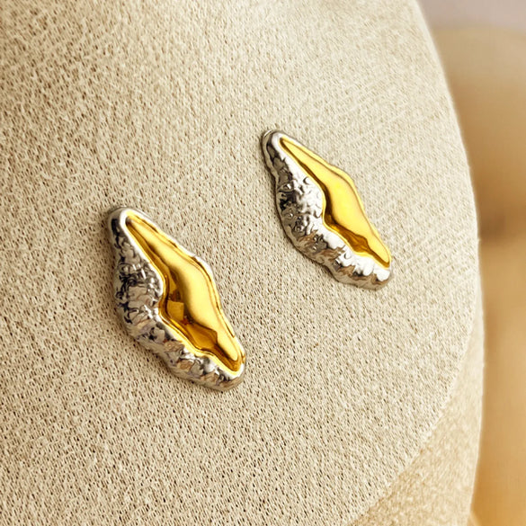 1 Pair IG Style Simple Style Water Droplets Shell Pleated 304 Stainless Steel 18K Gold Plated Ear Studs
