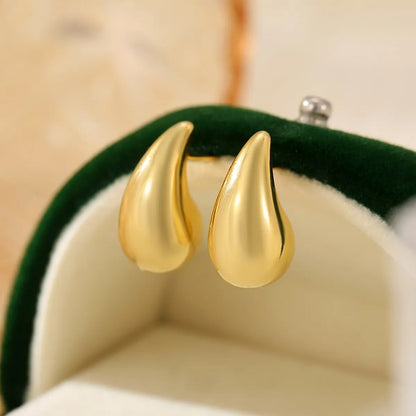 1 Pair IG Style Simple Style Water Droplets Sterling Silver White Gold Plated Gold Plated Ear Studs