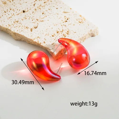 1 Pair Ig Style Simple Style Water Droplets Transparent Stainless Steel Arylic Ear Studs