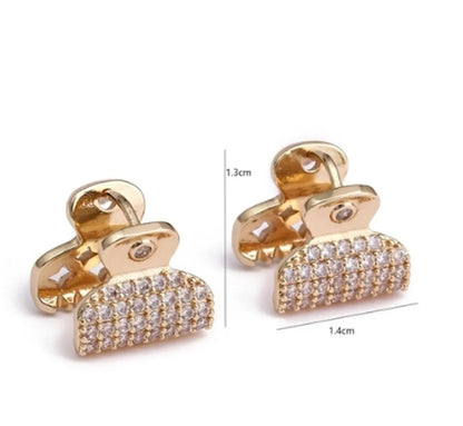 1 Pair Ig Style Solid Color Plating Inlay Copper Zircon 18k Gold Plated Ear Cuffs