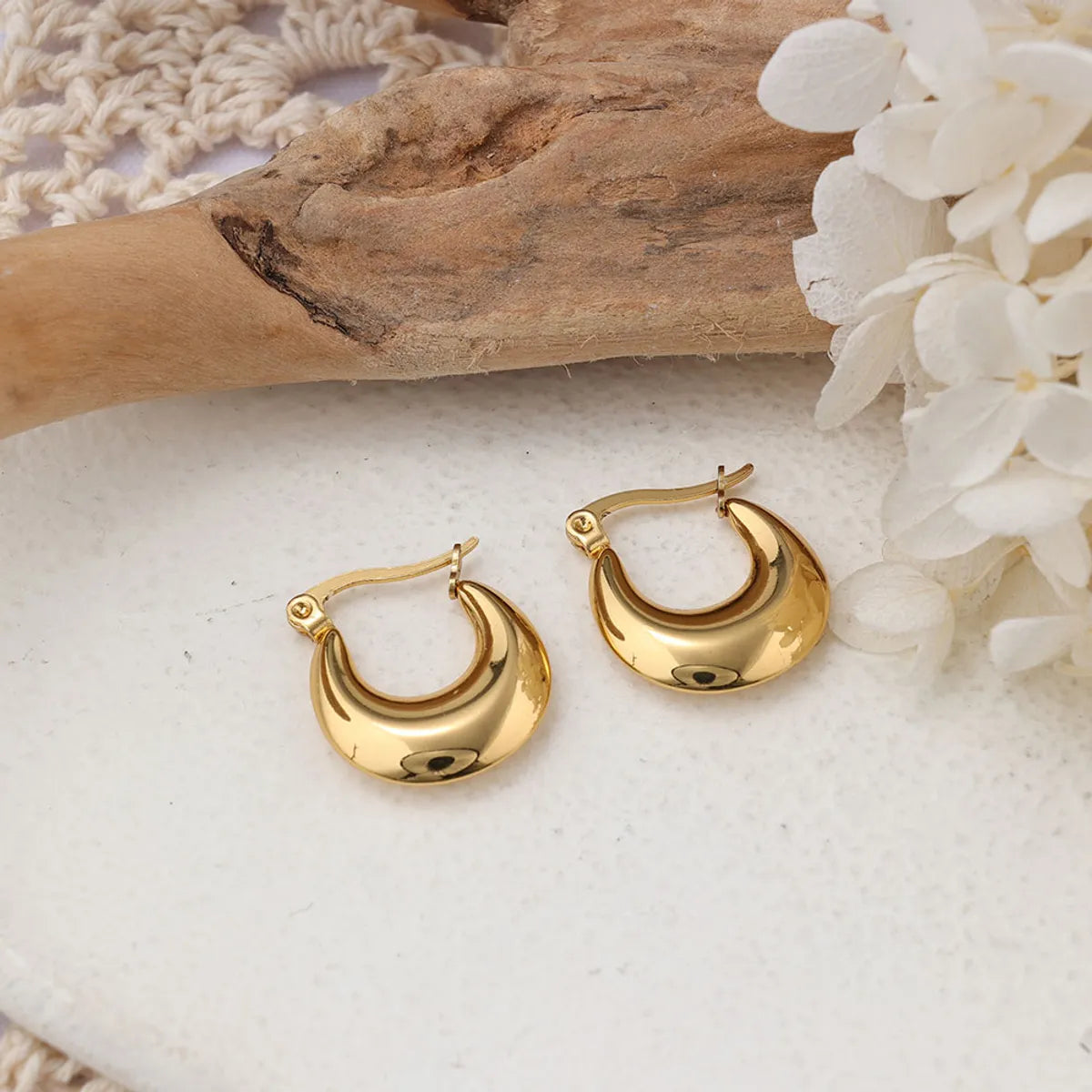 1 Pair Ig Style Solid Color Plating Stainless Steel Earrings