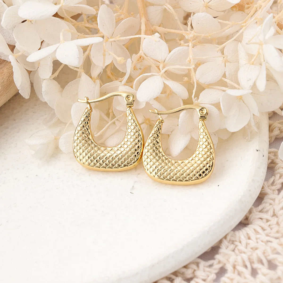 1 Pair IG Style Solid Color Plating Stainless Steel Earrings