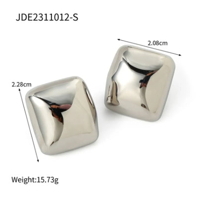 1 Pair Ig Style Square Plating Stainless Steel 18k Gold Plated Ear Studs