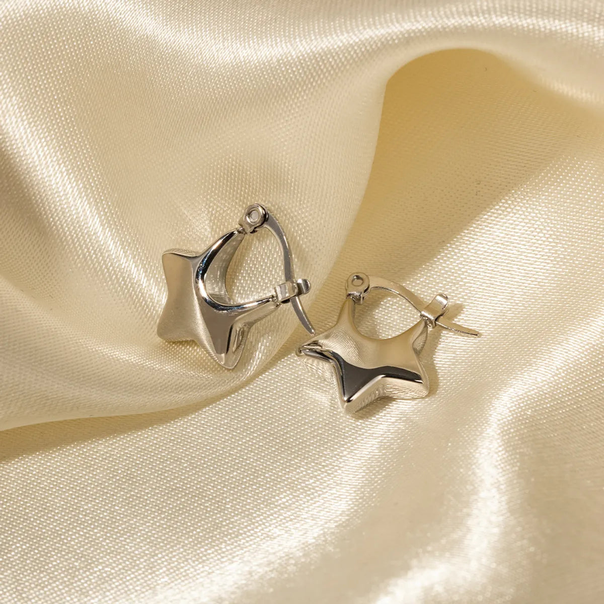 1 Pair IG Style Star Plating 304 Stainless Steel Earrings