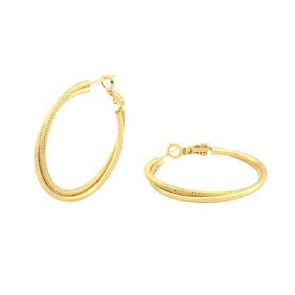 1 Pair IG Style Streetwear Circle Three-Dimensional Copper Hoop Earrings