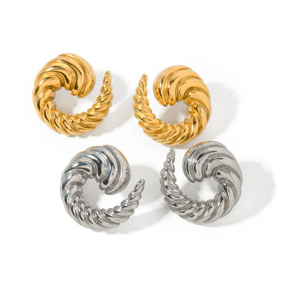 1 Pair Ig Style Streetwear Horns Plating Stainless Steel 18k Gold Plated Ear Studs