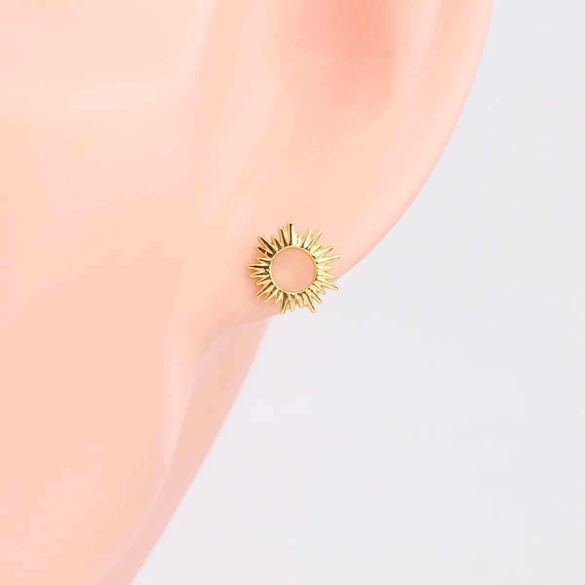 1 Pair Ig Style Sun Plating Sterling Silver White Gold Plated Gold Plated Ear Studs