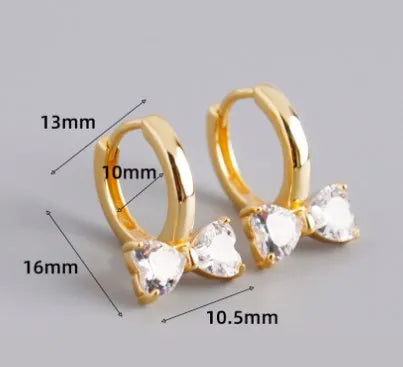 1 Pair Ig Style Sweet Bow Knot Plating Inlay Sterling Silver Zircon Earrings