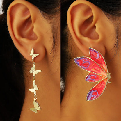 1 Pair Ig Style Sweet Butterfly Enamel Plating Inlay Alloy Zircon Drop Earrings