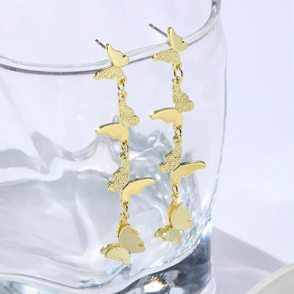 1 Pair Ig Style Sweet Butterfly Enamel Plating Inlay Alloy Zircon Drop Earrings