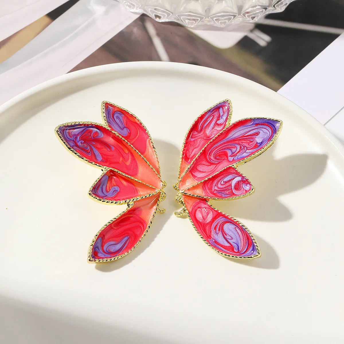 1 Pair Ig Style Sweet Butterfly Enamel Plating Inlay Alloy Zircon Drop Earrings