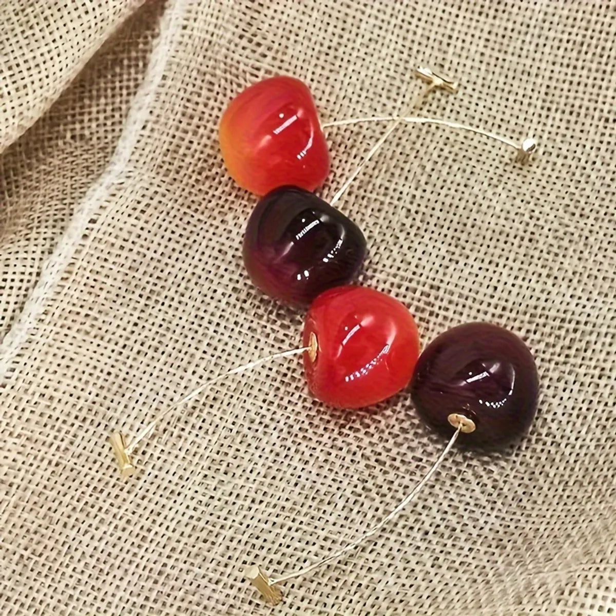 1 Pair IG Style Sweet Cherry Arylic Drop Earrings