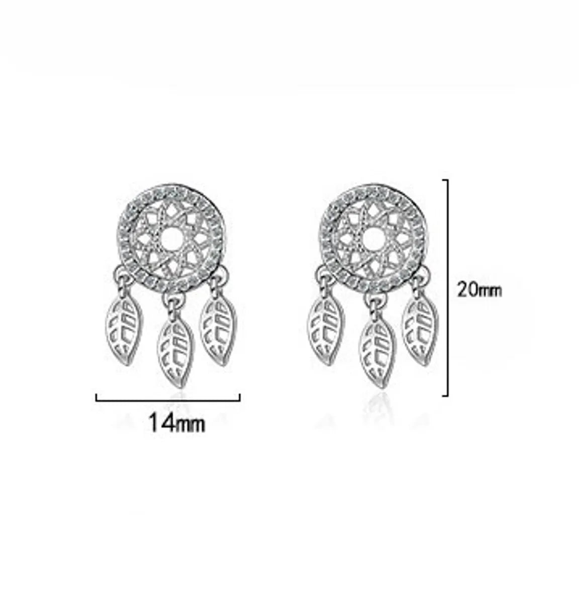 1 Pair Ig Style Sweet Dreamcatcher Plating Hollow Out Inlay Copper Zircon Drop Earrings