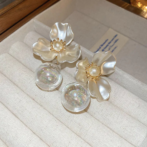 1 Pair IG Style Sweet Flower Alloy Drop Earrings
