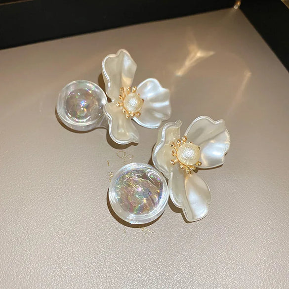 1 Pair IG Style Sweet Flower Alloy Drop Earrings