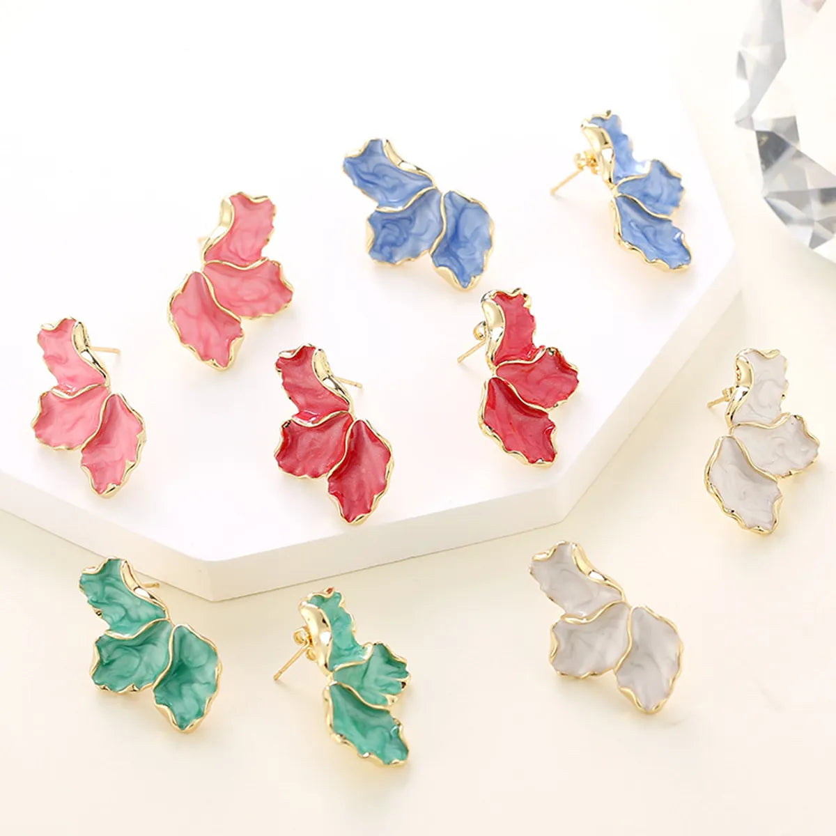 1 Pair IG Style Sweet Flower Enamel Alloy Ear Studs