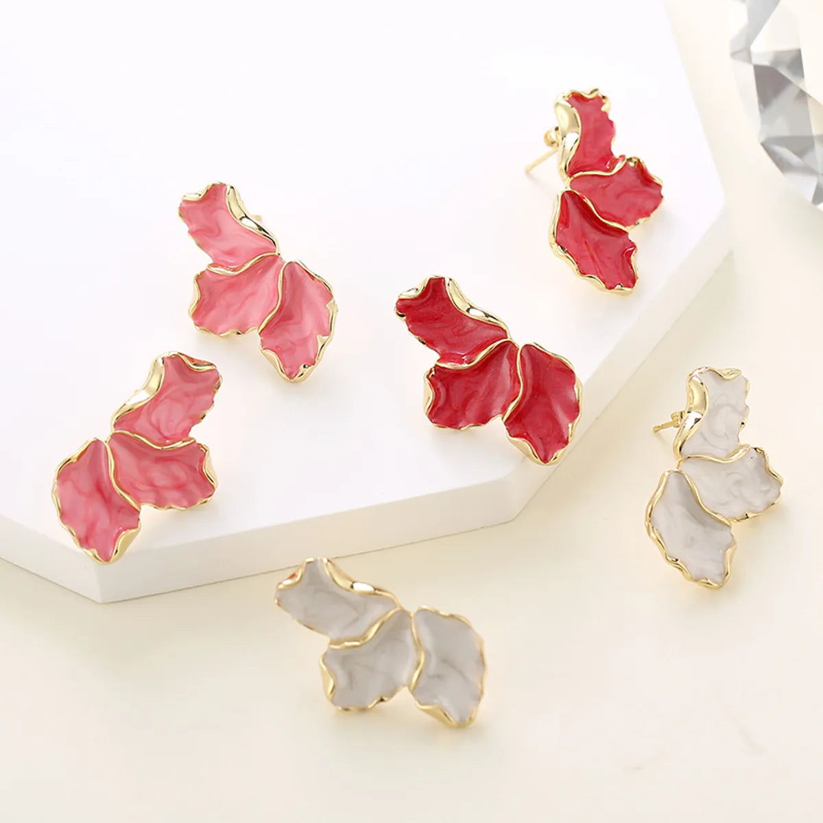 1 Pair IG Style Sweet Flower Enamel Alloy Ear Studs