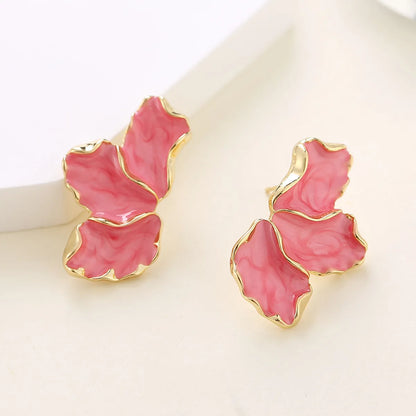 1 Pair IG Style Sweet Flower Enamel Alloy Ear Studs