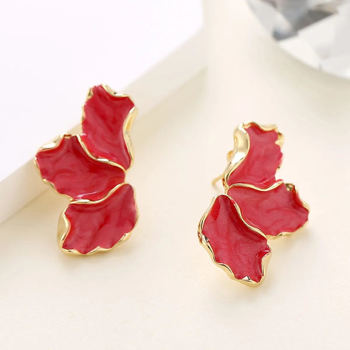 1 Pair IG Style Sweet Flower Enamel Alloy Ear Studs