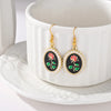 1 Pair IG Style Sweet Flower Enamel Inlay Alloy Rhinestones Pearl Ear Hook