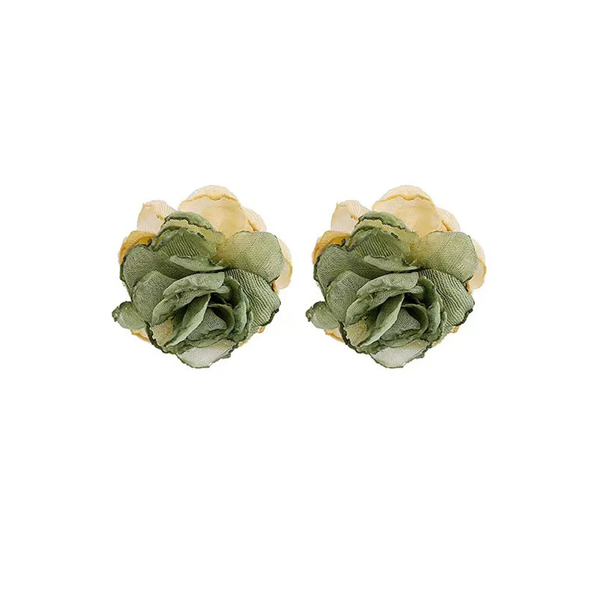 1 Pair Ig Style Sweet Flower Handmade Cloth Copper Alloy Ear Studs