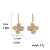 1 Pair IG Style Sweet Flower Inlay Copper Crystal Zircon 14K Gold Plated Drop Earrings